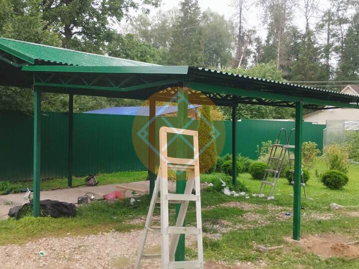 навес сложной формы из профлиста