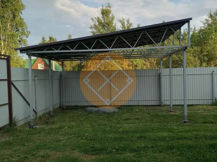 односкатный навес с кровлей из профлиста