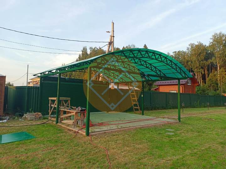 металлический арочный навес