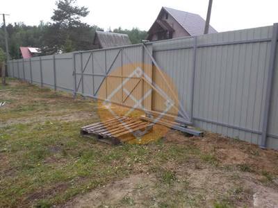 Ворота откатные на сваях для дачи